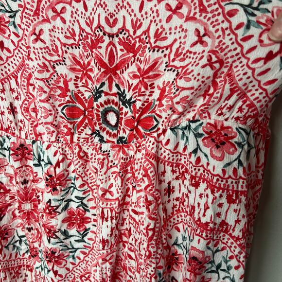 NWT Torrid Crinkle Gauze Crochet Inset Lace Up Sleeveless Top 3X Boho Cottage - Picture 8 of 12